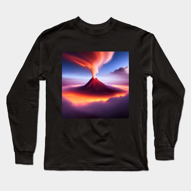 Energetic Volcano Long Sleeve T-Shirt by SmartPufferFish